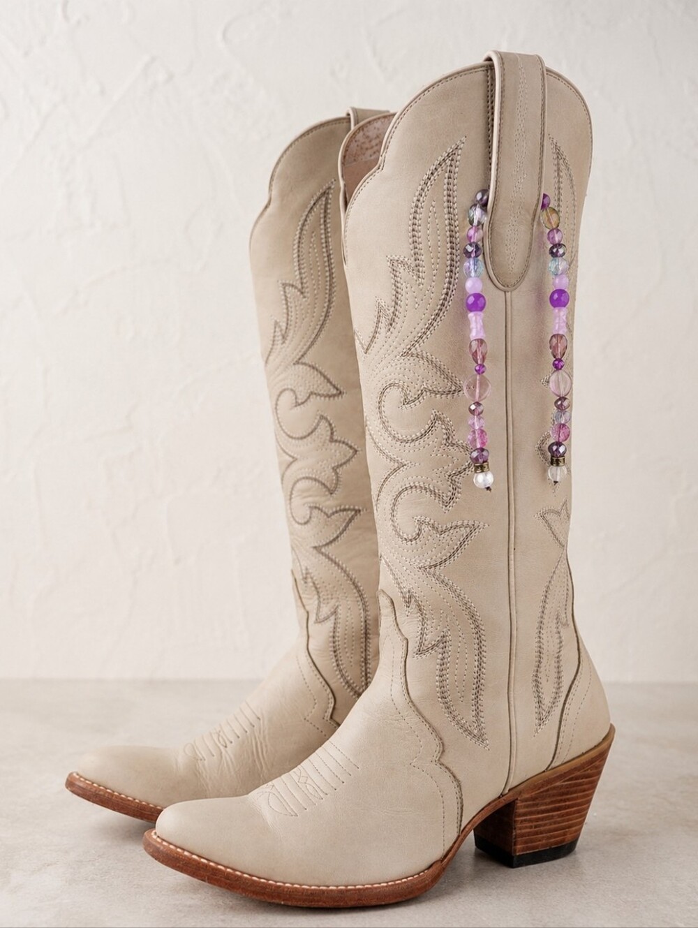 Georgia Peach Co Handmade Purple Crystal Beaded Western Boot Charm